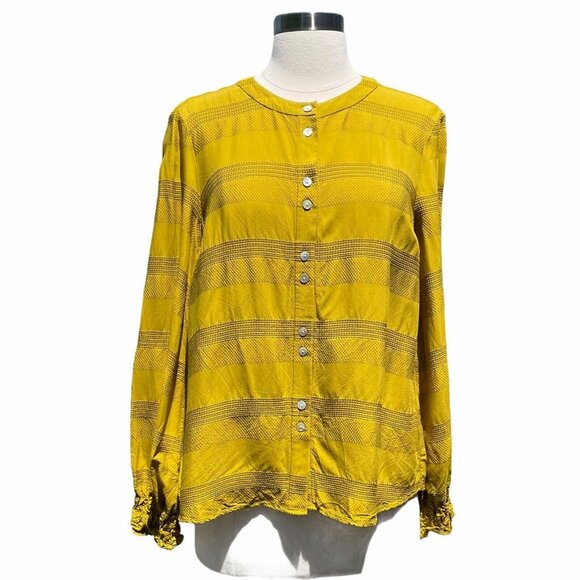 Becken Chartreuse Yellow Embroidered Blouse - Picture 3 of 8